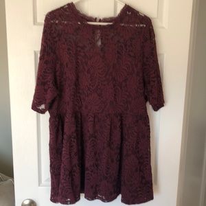 Torrid Lace BabyDoll - Dark Purple/Burgundy in color size 4X.